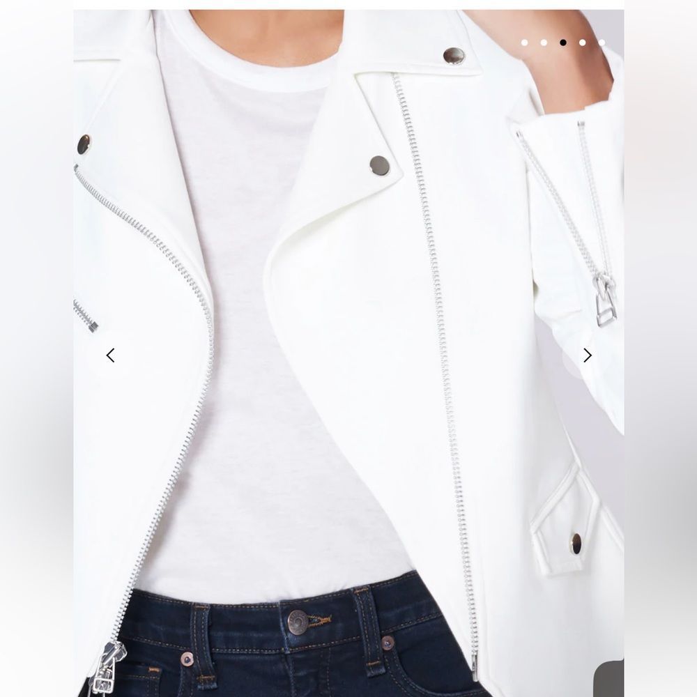 Veronica Beard Sleek White Leather Jacket - Picture 3 of 16
